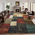 DweIke Washable Area Rugs for Living Room, 5x7 Soft Bedroom Rugs, Geometric Print Non-Slip Modern Rug, Stain Resistant Throw Carpets for Office Nursery Dining Room Home Dorm Decor, Colorful