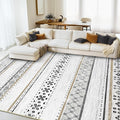 BESTSWEETIE 8x10 Area Rugs for Living Room Washable Moroccan Farmhouse Neutral Geometric Low Pile Non-Slip Soft Print Pattern Rug for Bedroom Kitchen Dining Room Entryway Black/Brown