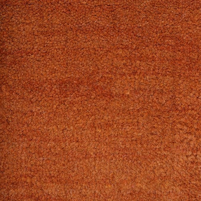 Hand Knotted Loom Wool ECO-Friendly Area Rugs - 8'x8', Square, Orange Color, Solid Plain Design, High Pile Thick Handmade Anti Skid Area Rugs for Living Room, Bed Room (L00111)