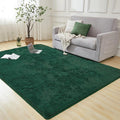 Andency Emerald Green Area Rugs 9x12 for Living Room Home Decor, Large Shaggy Bedroom Carpet, Non-Slip Big Shag Indoor Thick Soft Fluffy Furry Fur Area Rugs for Kids Dorm Nursery Aesthetic