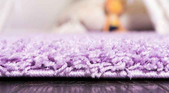 Unique Loom Solid Shag Collection Area Rug (2' 7" x 10' Runner, Lilac)
