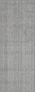 20 ft Extra Long Grey Hallway Runner Rug – Non-Slip, Washable, Dog-Friendly Carpet with Durable Rubber Backing – Modern Subtle Striped – Custom Size