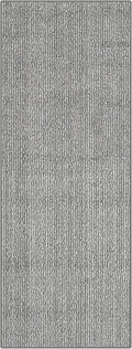 25ft Custom Size Runner Rug by The Foot for Long Hallways - Striped Grey | Non-Slip & Washable | No-Fray Edge Finished