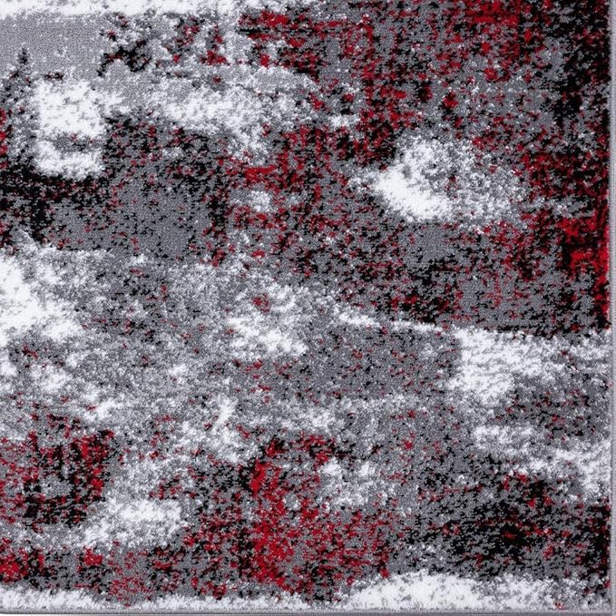 LUXE WEAVERS Modern Abstract Art Red 2x7 Area Rug