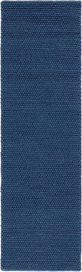 SAFAVIEH Natura Collection Runner Rug - 2'3" x 10', Navy & Blue, Handmade Wool Blend, Textured Design, Ideal for Hallway, Bedroom, Foyer (NAT620M)