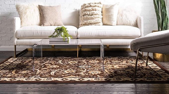 Unique Loom Espahan Collection Area Rug - Cape Cod (7' 1" x 10' Rectangle, Brown/ Beige)