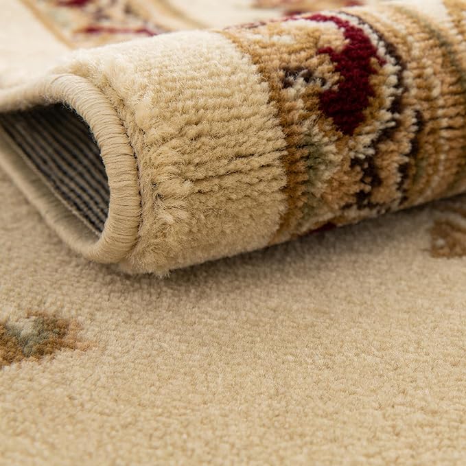 Rugs.com Chateau Collection Rug – 2' x 5' 3 Runner Cream Medium Rug Perfect for Hallways, Entryways