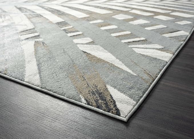 Abani 5'3" x 7'6" (5x8) Grey & Brown Modern Floral Living Room Rug - Non-Shed Tropical Palm Leaves Pattern Area Rug Rugs