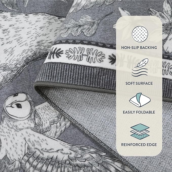 Lahome Boho Animal 6x9 Washable Living Room Area Rugs, Grey Soft Rugs for Bedroom, Botanical Large Boho Non Slip Dining Room Carpet for Under Table Office Kids Playroom (6x9ft,Grey)