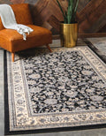 Unique Loom Sialk Hill Collection Area Rug - Washington (5' 3" x 8' Rectangle Black/Gray)