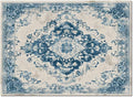 Blue Bohemian Rectangular Area Rugs for Living Room Bedroom 5 x 8 ft Vintage Farmhouse Floral Pattern Non-Shedding Soft Low Pile Rug Non Slip Washable Rug for Nursery Entryway Playroom