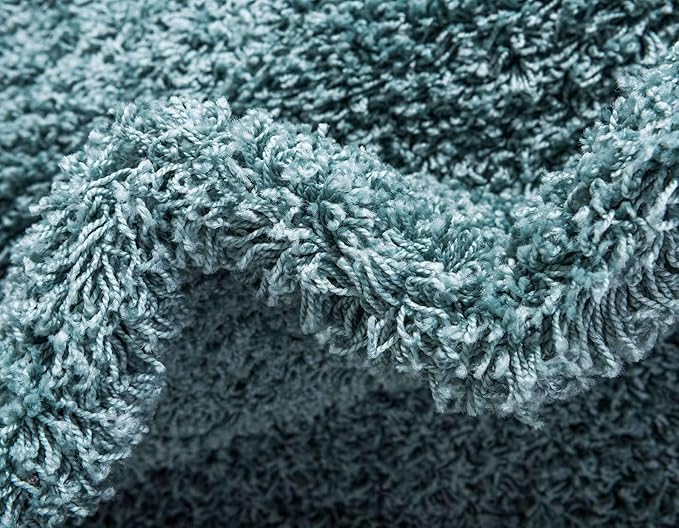 Unique Loom Solid Shag Collection Area Rug (2' 6" x 16' 5" Runner, Light Slate Blue)