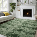 Andency Area Rugs 9x12 for Living Room Home Decor, Large Shaggy Bedroom Carpet, Non-Slip Big Shag Indoor Thick Soft Fluffy Furry Fur Area Rugs for Kids Dorm Nursery Aesthetic, Tie-Dyed Army Green