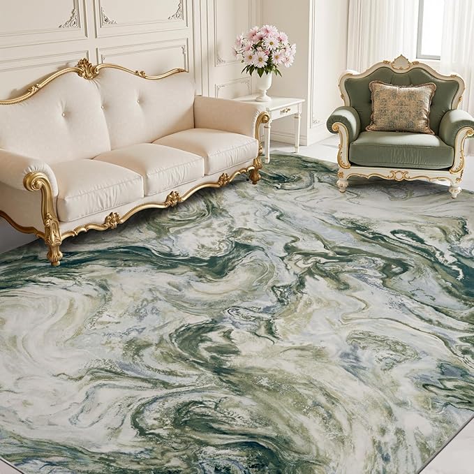 8x10 Area Rugs for Living Room, Modern Abstract Rug for Bedroom, Contemporary Machine Washable Rug, Large Stain Resistant Carpet for Dining Room Playroom Home Office, Pet & Kids Friendly