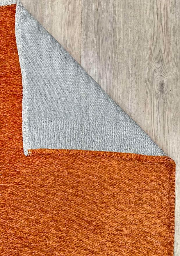 Alfa Rich 9x12 Orange Area Rugs for Living Room Bedroom Kitchen Decor Cotton Washable Pet Friendly