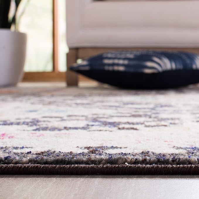 SAFAVIEH Madison Collection Runner Rug - 2'2" x 18', Black & Yellow, Boho Diamond Distressed Design, Non-Shedding & Easy Care, Ideal for High Traffic Areas in Living Room, Bedroom (MAD418Z)