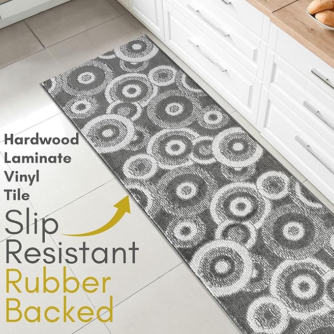 30 ft Extra Long Grey Hallway Runner Rug | Non-Slip & Machine Washable | Custom Cut to Size 2'3" x 30' (Runner) | REMNAZ
