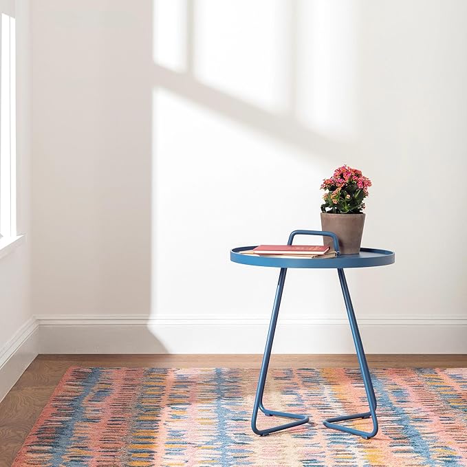 Dash and Albert Paint Chip Wool Area Rug - 2.5' x 8' Runner Coral Graphic Hand Micro Hooked Accent Rug - Durable, High Traffic Area Hallway, Living Room, Stairs