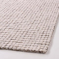 Hand-Tufted 100% Wool Pile Area Rug – Geometric Textured Grid Check Pattern – Thick and Durable Floor Carpet for Bedroom, Living Room, Kids Room, and Dining Area (Ivory-Brown, 8' x 11')