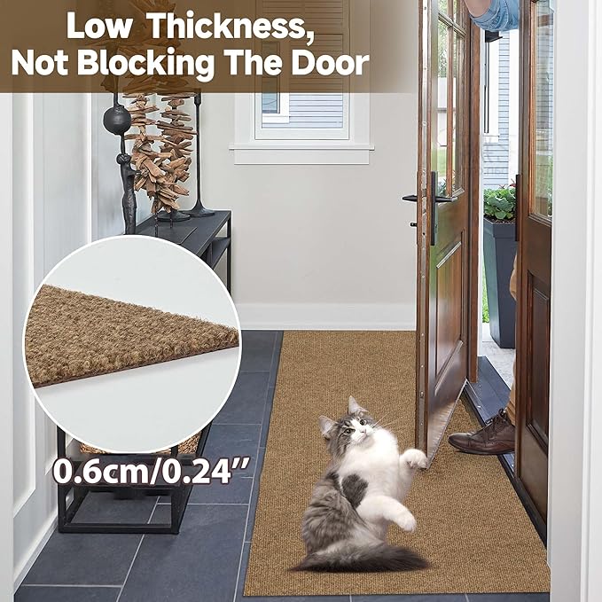 jxgzyy Heavy Duty Runner Rugs, 2'11" x 4'11" Non Slip Hallway Doormat, Indoor Outdoor Carpet Runner, Waterproof Floor Mat for Entrance Laundry Patio Garage, Brown