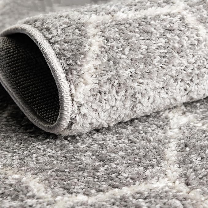 Unique Loom Trellis Frieze Collection Area Rug - Geometric (3' x 5' Oval, Light Gray/ Ivory)