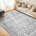 WITSHOCK Living Room Area Rugs 9x12: Soft Non-Slip Backing Washable Rugs Vintage Large Carpet for Bedroom Office Dining Room Kitchen Stain Resistant Home Decor Rug