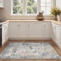 3x5 Area Rug Living Room Rugs - Washable Neutral Modern Abstract Soft Thin Rug Indoor Floor No Slip Rug Carpet for Bedroom Under Dining Table Home Office Decor - Blue Grey