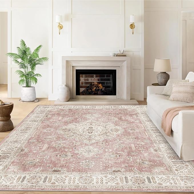 5’x7’ Washable Area Rugs for Living Room Bedroom Foldable Low Pile Non Slip Area Rugs for Dining Office