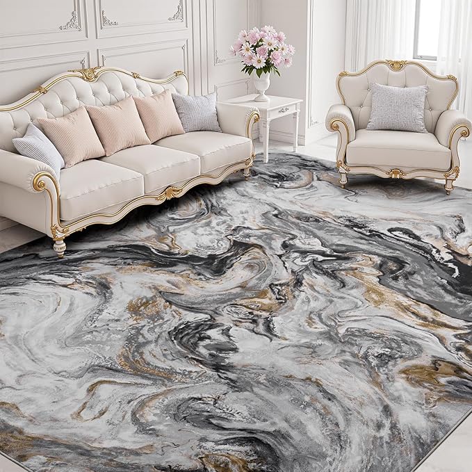 5x7 Area Rugs for Living Room, Modern Abstract Rug for Bedroom, Contemporary Machine Washable Rug, Large Stain Resistant Carpet for Dining Room Playroom Home Office, Pet & Kids Friendly