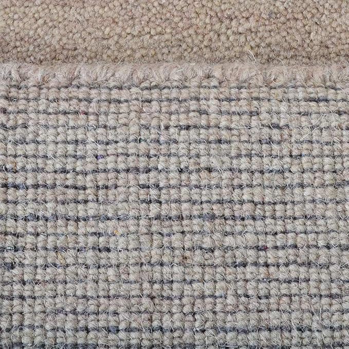 Hand Knotted Loom Wool ECO-Friendly Area Rugs - 4'x6', Rectangle, Beige Color, Solid Plain Design, High Pile Handmade Anti Skid Area Rugs for Living Room, Bed Room (L00111)