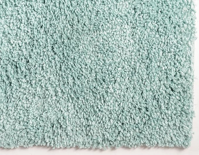 Unique Loom Davos Shag Collection Area Rug - Solid (7' 1" Square, Aqua)