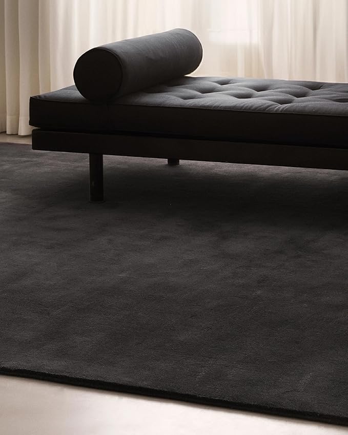 Hand-Tufted Wool Square Area Rug – Soft Premium Wool Carpet for Living Room, Bedroom & Home Décor – 5X5 ft| Pencil Grey – Durable, Non-Slip Backing, Handcrafted Rug