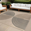 Easy Jute Indoor Outdoor 5x7 Rug, Washable Modern Rainbow Rugs for Living Room, Non-Slip Boho Farmhouse Bedroom Rug Neutral Abstract Floor Carpet for Patio Dining Room Nursery