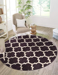 Rugs.com Lattice Collection Rug – 8 Ft Round Purple Medium-Pile Rug Perfect for Kitchens, Dining Rooms