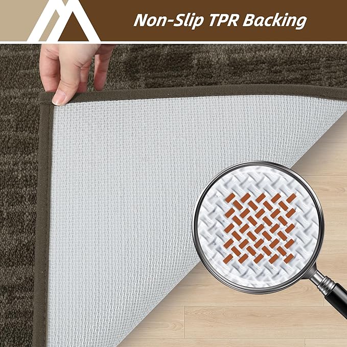 COSY HOMEER-Door-Mat,Dirt Trapper Entryway Rugs 20"x32",Non Slip Washable Entrance Mats,Absorbent Welcome Mat,Low Profile Dog Door Mats for Front Back Doomats and Wet Shoes,Brown