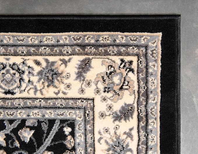 Unique Loom Sialk Hill Collection Area Rug - Washington (2' 2" x 3' 1" Rectangle Black/Gray)