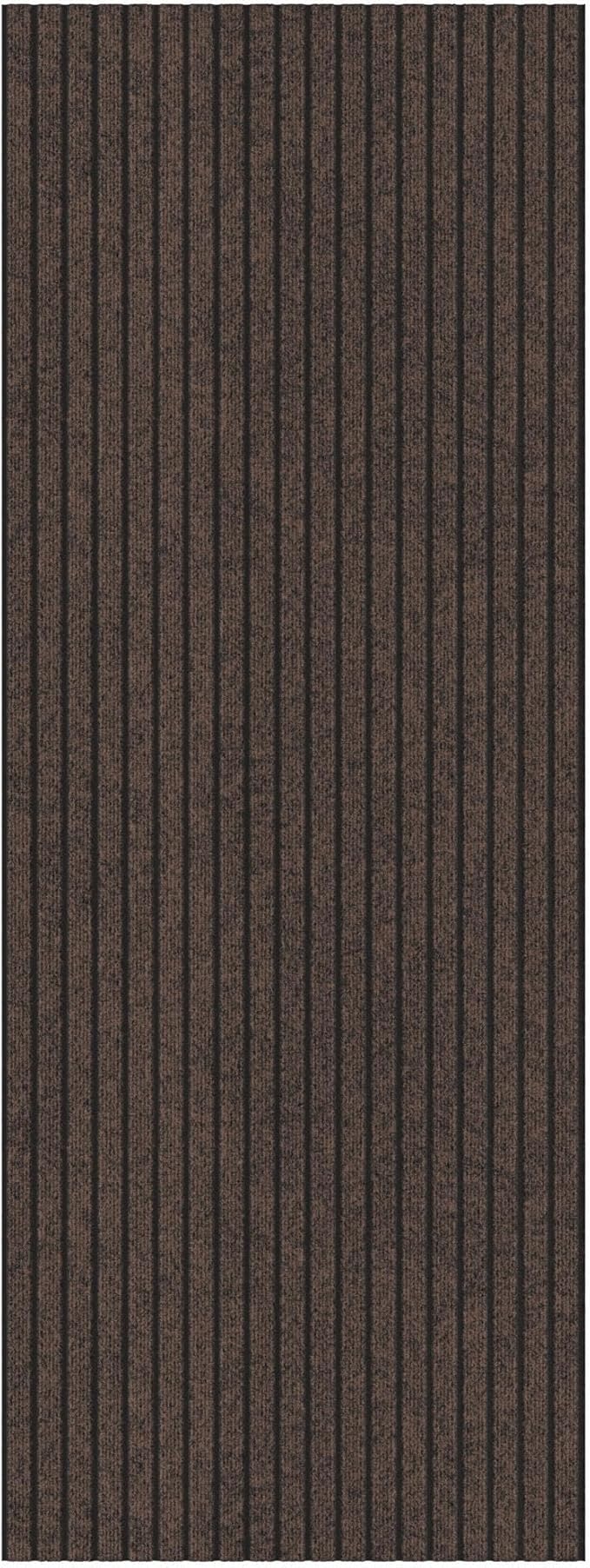 Ottomanson 2'7" x 11' Hallway Runner with Scraper Pile - Extra Durable Non-Slip Rug Mat for Indoor & Outdoor Use - Ideal for Kitchen, Entryway & Garage - High-Traffic Carpet, Brown