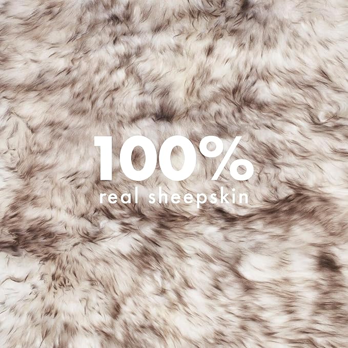 Real Sheepskin Rug 4x6 ft | Sheepskin Rugs for Living Room and Sofa | Bedside Rugs for Bedrooms | Large Fluffy Rug is Breathable & Heat-regulating in Color Snow Peak
