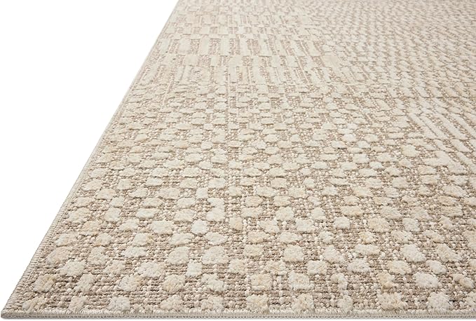 Loloi Amber Lewis Bexley Collection BEX-01 Natural/Birch 7'-10" x 10' Area Rug Neutral, Textured, Living, Bedroom, Dining, Carpet