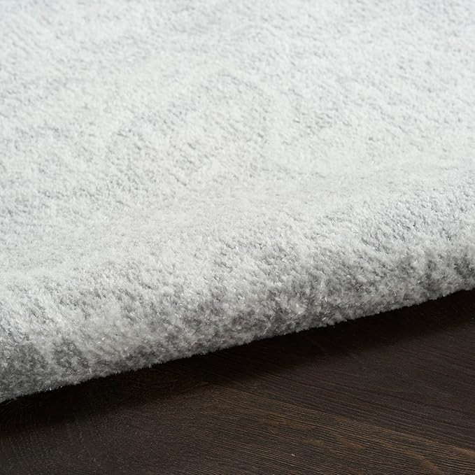 Nourison Home Astra Machine Washable Grey 6'7" x 9' Area Rug - Easy Clean, Non Shedding, Bed Room, Living Room, Dining Room, Kitchen (7' x 9')