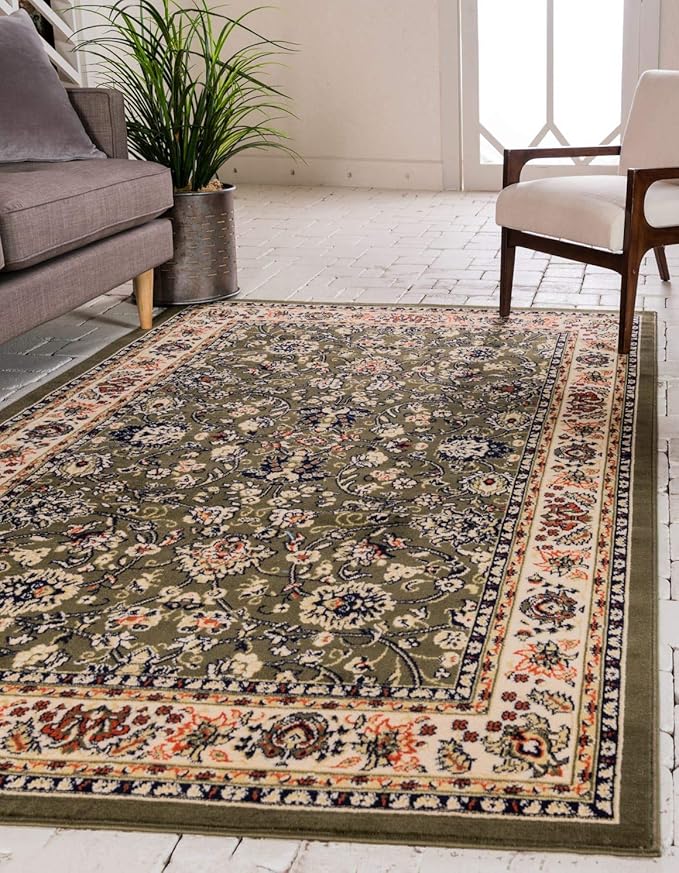 Unique Loom Sialk Hill Collection Area Rug - Washington (2' 2" x 3' 1" Rectangle Green/Hunter Green)