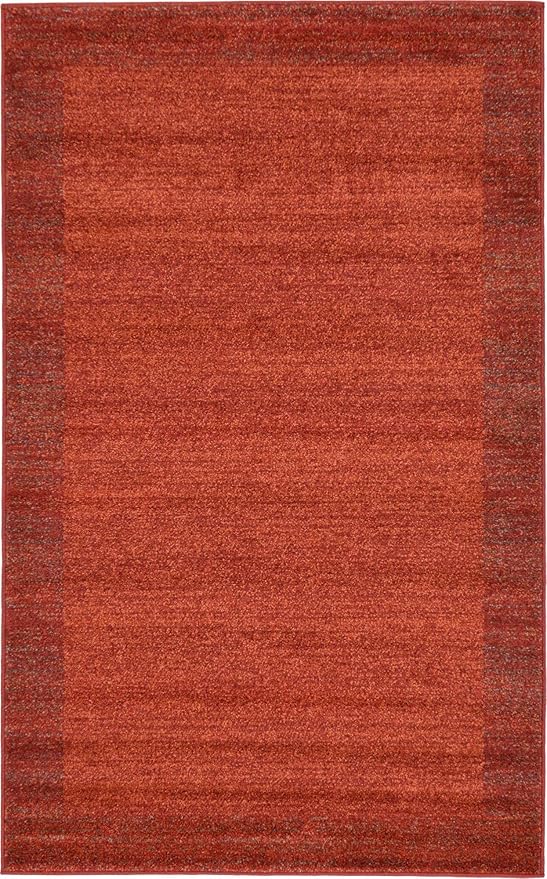 Rugs.com Angelica Collection Rug – 3' x 5' Terracotta Medium Rug Perfect for Entryways, Kitchens, Breakfast Nooks, Accent Pieces