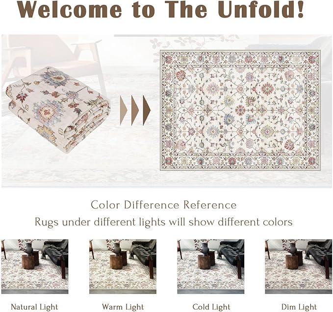 Kitchen Runner Rugs Non Skid Washable - 2.5x8ft Long Cream Colorful Boho Farmhouse Hallway Runner Rug Low Pile Vintage Floral Bohemian Carpet for Hallway Laundry Room Entryway Bedroom Foyer