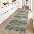 PADOOR Modern Abstract Runner Rug - 2x8 Washable Hallway Rugs, Ultra Soft Non-Slip Low Pile Floor Rugs for Hallway Entryway Kitchen Bedroom Bedside Laundry Room Green