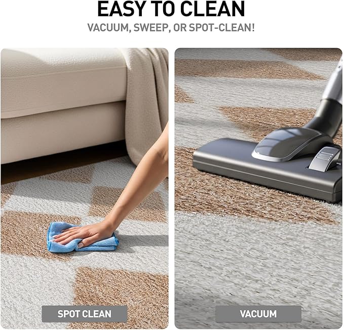 Rugshop Diamond Wave Shag Area Rug Beige 2' x 3' Ideal for Entryways, Kitchens, or Small Spaces
