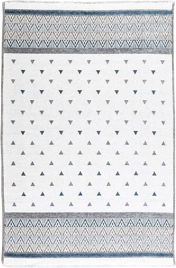 Alfa Rich 3x5 Blue Cream Off White Washable Area Rugs for Living Room Bedroom Kitchen Decor Runner