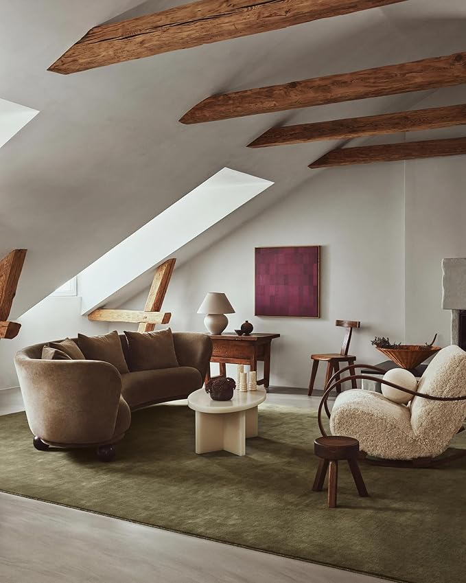 Hand-Tufted Wool Runner Area Rug – Soft Premium Wool Carpet for Living Room, Bedroom & Home Décor – 3X14 ft| Moss – Durable, Non-Slip Backing, Handcrafted Rug