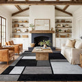 Rugshop Modern Geometric Gray Area Rug, Carpet with Jute Backing for Living Room, Large Bedroom, or Open Spaces, 9' x 12'