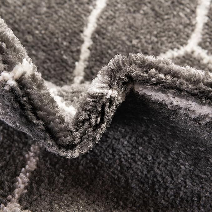 Unique Loom Trellis Frieze Collection Area Rug - Geometric (4' Square, Dark Gray/ Ivory)