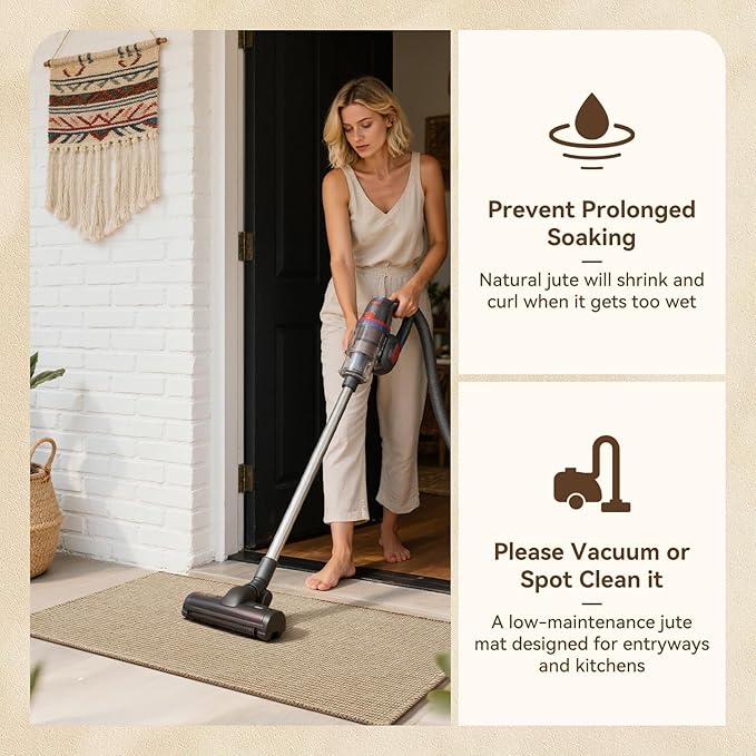 Jute Front Door Mat Indoor Entrance Indoor Door Mat Rugs for Entryway Entry Entrance Mats Inside Doormat Welcome Mats Boho 17"x36"